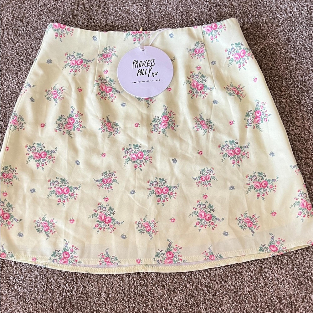 Princess Polly Yellow Floral Mini Skirt